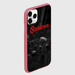 Чехол iPhone 11 Pro матовый Sabaton rock steel band, цвет: 3D-малиновый — фото 2