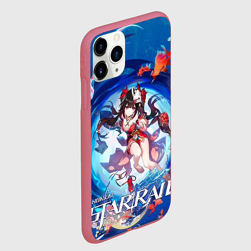 Чехол iPhone 11 Pro матовый Искорка из Хонкая / 3D-Малиновый – фото 2