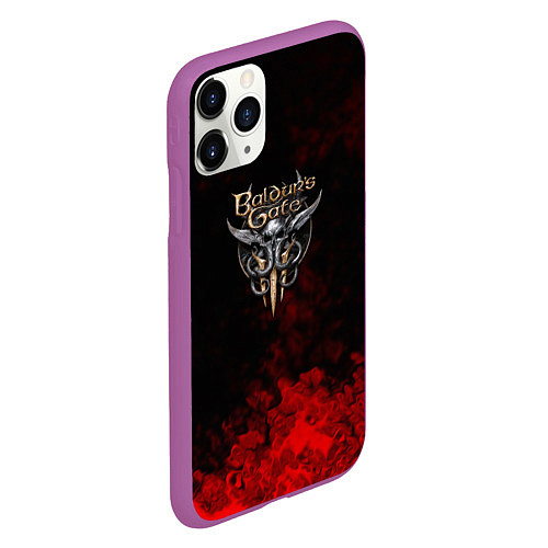 Чехол iPhone 11 Pro матовый Baldurs Gate краски текстура / 3D-Фиолетовый – фото 2