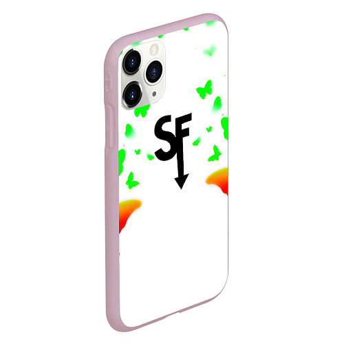 Чехол iPhone 11 Pro матовый Sally face бабочки / 3D-Розовый – фото 2