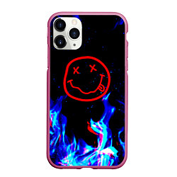 Чехол iPhone 11 Pro матовый Nirvana flame, цвет: 3D-малиновый