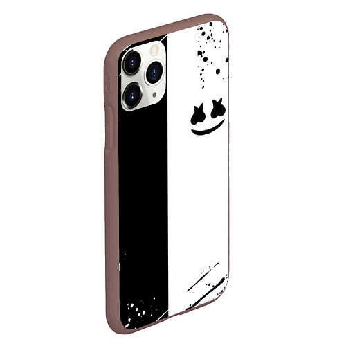 Чехол iPhone 11 Pro матовый Marshmello краски музыка / 3D-Коричневый – фото 2