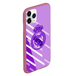 Чехол iPhone 11 Pro матовый Real Madrid текстура фк, цвет: 3D-малиновый — фото 2