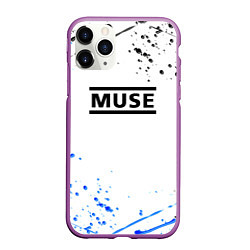 Чехол iPhone 11 Pro матовый MUSE рок стиль краски, цвет: 3D-фиолетовый