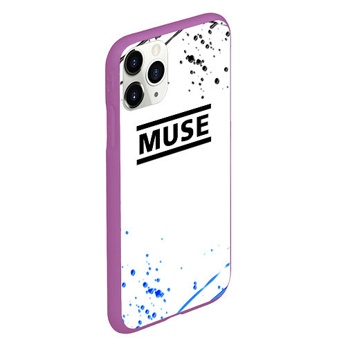 Чехол iPhone 11 Pro матовый MUSE рок стиль краски / 3D-Фиолетовый – фото 2