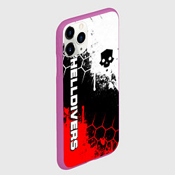 Чехол iPhone 11 Pro матовый Helldivers 2: Skull Logo, цвет: 3D-фиолетовый — фото 2