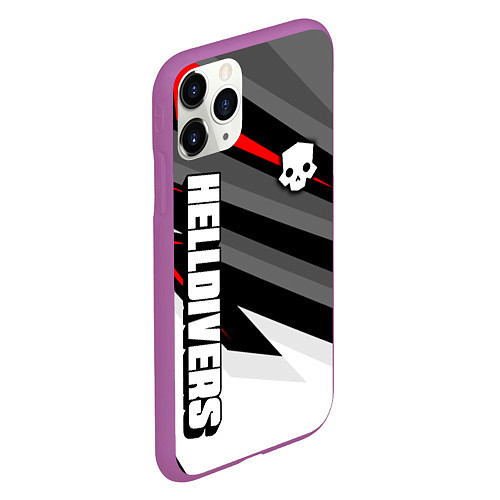 Чехол iPhone 11 Pro матовый Helldivers 2: Skull Logo / 3D-Фиолетовый – фото 2