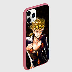 Чехол iPhone 11 Pro матовый Джорно Джованна на фоне звездочек из ДжоДжо, цвет: 3D-малиновый — фото 2