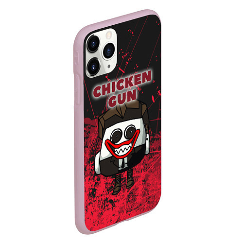 Чехол iPhone 11 Pro матовый Chicken gun clown / 3D-Розовый – фото 2