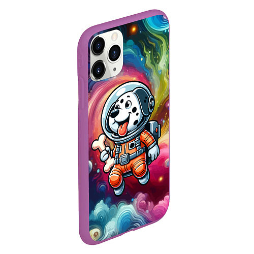 Чехол iPhone 11 Pro матовый Funny dalmatian puppy - ai art / 3D-Фиолетовый – фото 2