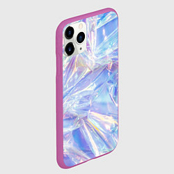 Чехол iPhone 11 Pro матовый Эффект голографии с пластиковой лентой, цвет: 3D-фиолетовый — фото 2