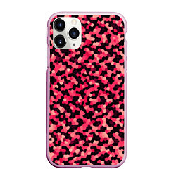 Чехол iPhone 11 Pro матовый Мозаика красно-бордовый, цвет: 3D-розовый