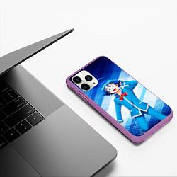 Чехол iPhone 11 Pro матовый Ирума из Добро пожаловать в ад, цвет: 3D-фиолетовый — фото 2