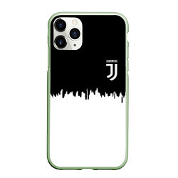 Чехол iPhone 11 Pro матовый Juventus белый огонь текстура, цвет: 3D-салатовый