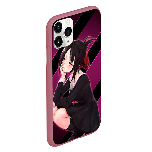 Чехол iPhone 11 Pro матовый Кагуя из Kaguya sama wa Kokurasetai / 3D-Малиновый – фото 2