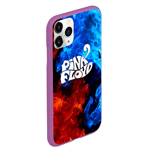 Чехол iPhone 11 Pro матовый Pink floyd битва огней / 3D-Фиолетовый – фото 2