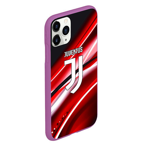 Чехол iPhone 11 Pro матовый Juventus geometry sport line / 3D-Фиолетовый – фото 2