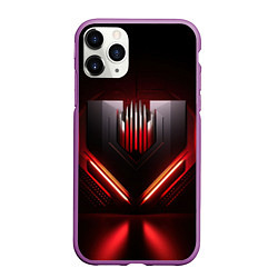 Чехол iPhone 11 Pro матовый Красная и черная кибернетика, цвет: 3D-фиолетовый