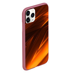 Чехол iPhone 11 Pro матовый Geometry stripes orange, цвет: 3D-малиновый — фото 2