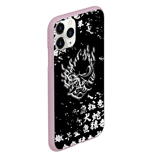 Чехол iPhone 11 Pro матовый Samurai pattern japan 2077 / 3D-Розовый – фото 2
