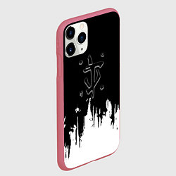 Чехол iPhone 11 Pro матовый Doom logo краски, цвет: 3D-малиновый — фото 2