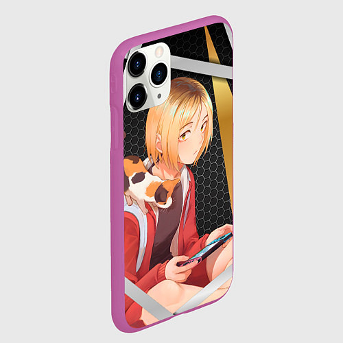 Чехол iPhone 11 Pro матовый Кенма Козуме из Волейбола / 3D-Фиолетовый – фото 2