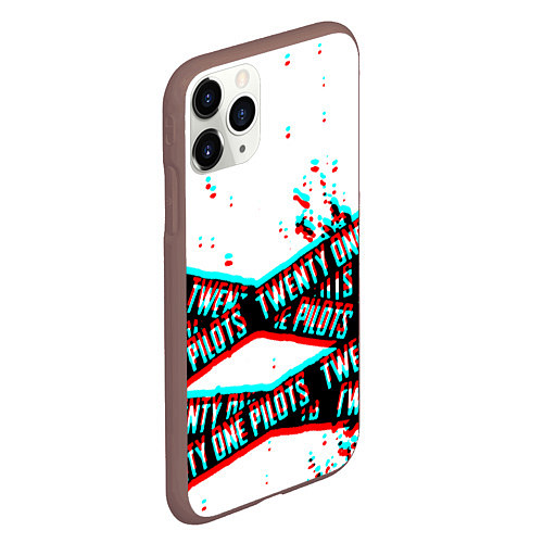 Чехол iPhone 11 Pro матовый Twenty one pilots glitch music / 3D-Коричневый – фото 2