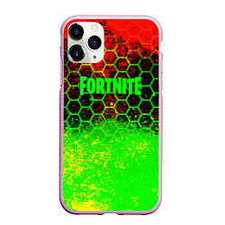 Чехол iPhone 11 Pro матовый Fortnite epic game броня, цвет: 3D-розовый