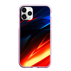 Чехол iPhone 11 Pro матовый Geometry stripes neon steel, цвет: 3D-розовый