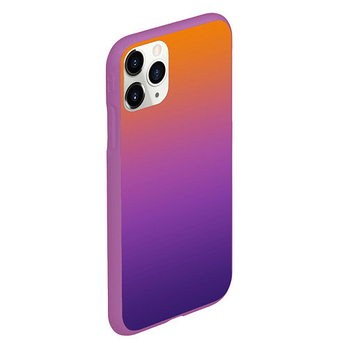 Чехол iPhone 11 Pro матовый Градиент оранжево-фиолетовый / 3D-Фиолетовый – фото 2