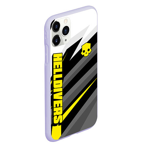 Чехол iPhone 11 Pro матовый Helldivers 2: Uniform Yellow x White / 3D-Светло-сиреневый – фото 2