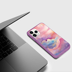 Чехол iPhone 11 Pro матовый Нежные сказочные облака, цвет: 3D-фиолетовый — фото 2