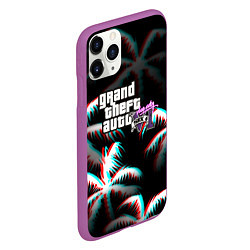 Чехол iPhone 11 Pro матовый GTA 6 vice city glitch, цвет: 3D-фиолетовый — фото 2