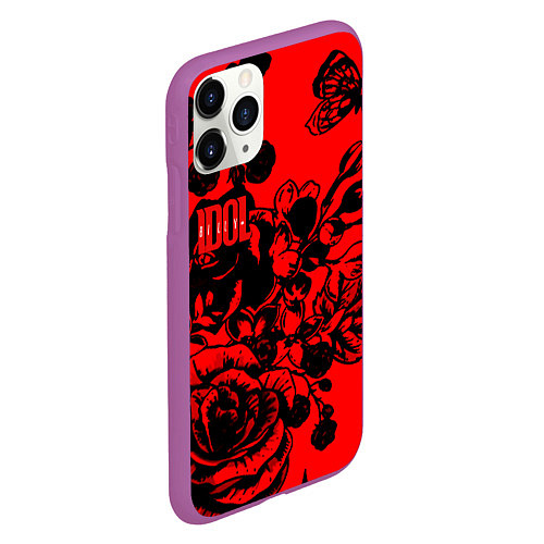 Чехол iPhone 11 Pro матовый Билли Айдол rock rose band / 3D-Фиолетовый – фото 2