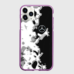 Чехол iPhone 11 Pro матовый Mercedes benz sport germany steel, цвет: 3D-фиолетовый