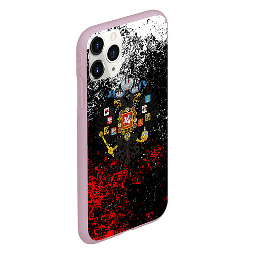Чехол iPhone 11 Pro матовый Россия имперская брызги красок / 3D-Розовый – фото 2