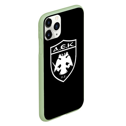 Чехол iPhone 11 Pro матовый AEK fc белое лого / 3D-Салатовый – фото 2