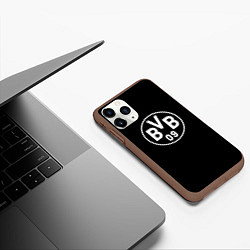 Чехол iPhone 11 Pro матовый Borussia sport fc белое лого, цвет: 3D-коричневый — фото 2