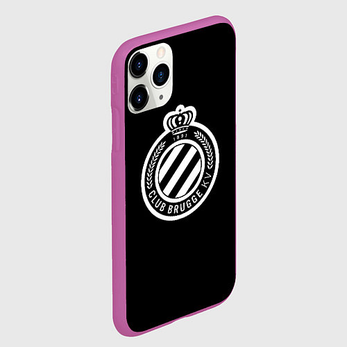 Чехол iPhone 11 Pro матовый Брюгге fc club белое лого / 3D-Фиолетовый – фото 2