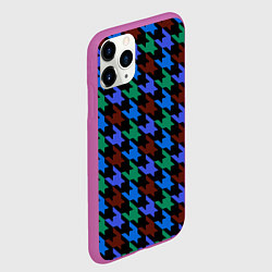 Чехол iPhone 11 Pro матовый Принт гусиные лапки, цвет: 3D-фиолетовый — фото 2