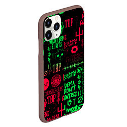 Чехол iPhone 11 Pro матовый Twenty one pilots pattern rock steel, цвет: 3D-коричневый — фото 2