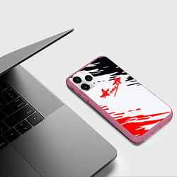 Чехол iPhone 11 Pro матовый Алиса рок краски готические, цвет: 3D-малиновый — фото 2