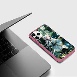 Чехол iPhone 11 Pro матовый Sousou no Frieren Фрирен butterfly, цвет: 3D-малиновый — фото 2