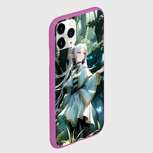 Чехол iPhone 11 Pro матовый Sousou no Frieren Фрирен butterfly / 3D-Фиолетовый – фото 2