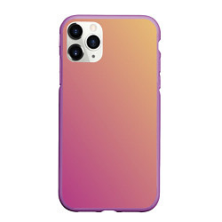 Чехол iPhone 11 Pro матовый Градиент желтый малиновый по диагонали, цвет: 3D-фиолетовый