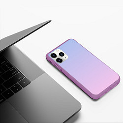 Чехол iPhone 11 Pro матовый Градиент лавандовый, цвет: 3D-фиолетовый — фото 2