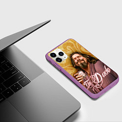 Чехол iPhone 11 Pro матовый The Big Lebowski dude, цвет: 3D-фиолетовый — фото 2