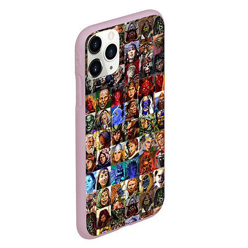Чехол iPhone 11 Pro матовый Портреты всех героев / 3D-Розовый – фото 2