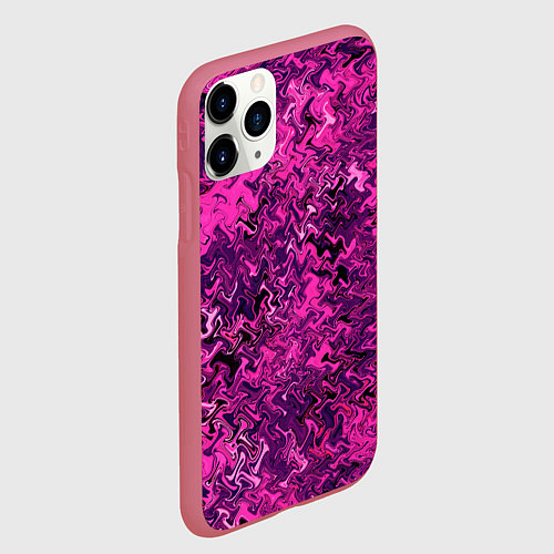 Чехол iPhone 11 Pro матовый Абстрактная текстура тёмно-розовый / 3D-Малиновый – фото 2