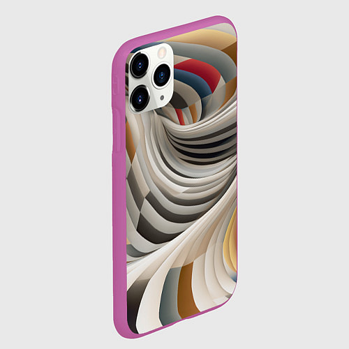 Чехол iPhone 11 Pro матовый Спиральная галактика / 3D-Фиолетовый – фото 2